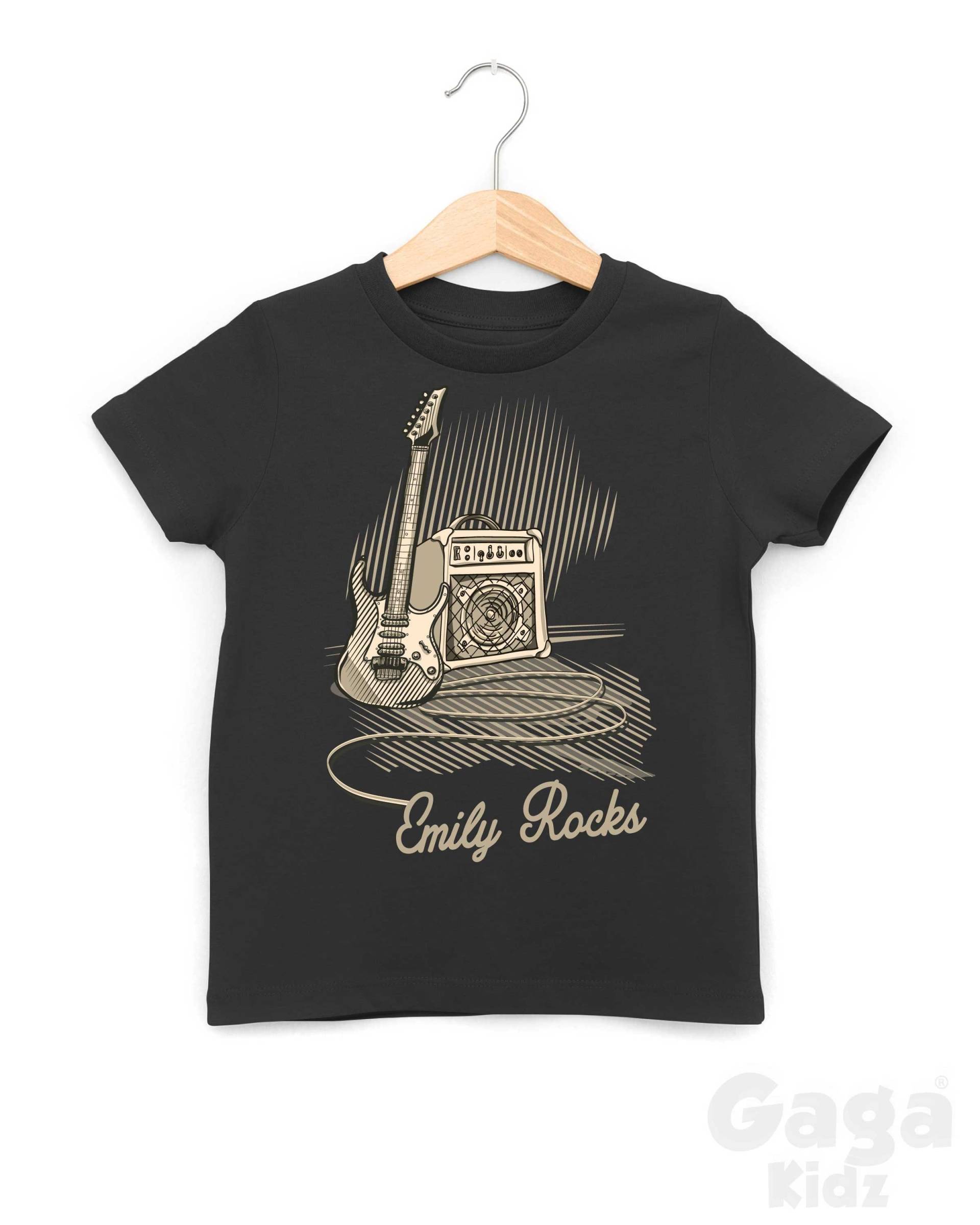 Benutzerdefinierte Kinder Name Rock Musik Tshirt, Personalisierte Zukunft Rockstar T-Shirt, Maßgeschneiderte Gitarre T-Shirt von GagaKidz