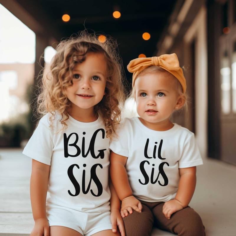 Big Sis & Lil Geschwister Set Neue Schwestern Outfit, Newborn Ankündigung, T-Shirt, Body Big Sis & Lil Geschwister Set Neue Schwestern Outfit, Newborn Ankündigung, T-Shirt, Body von GagaKidz