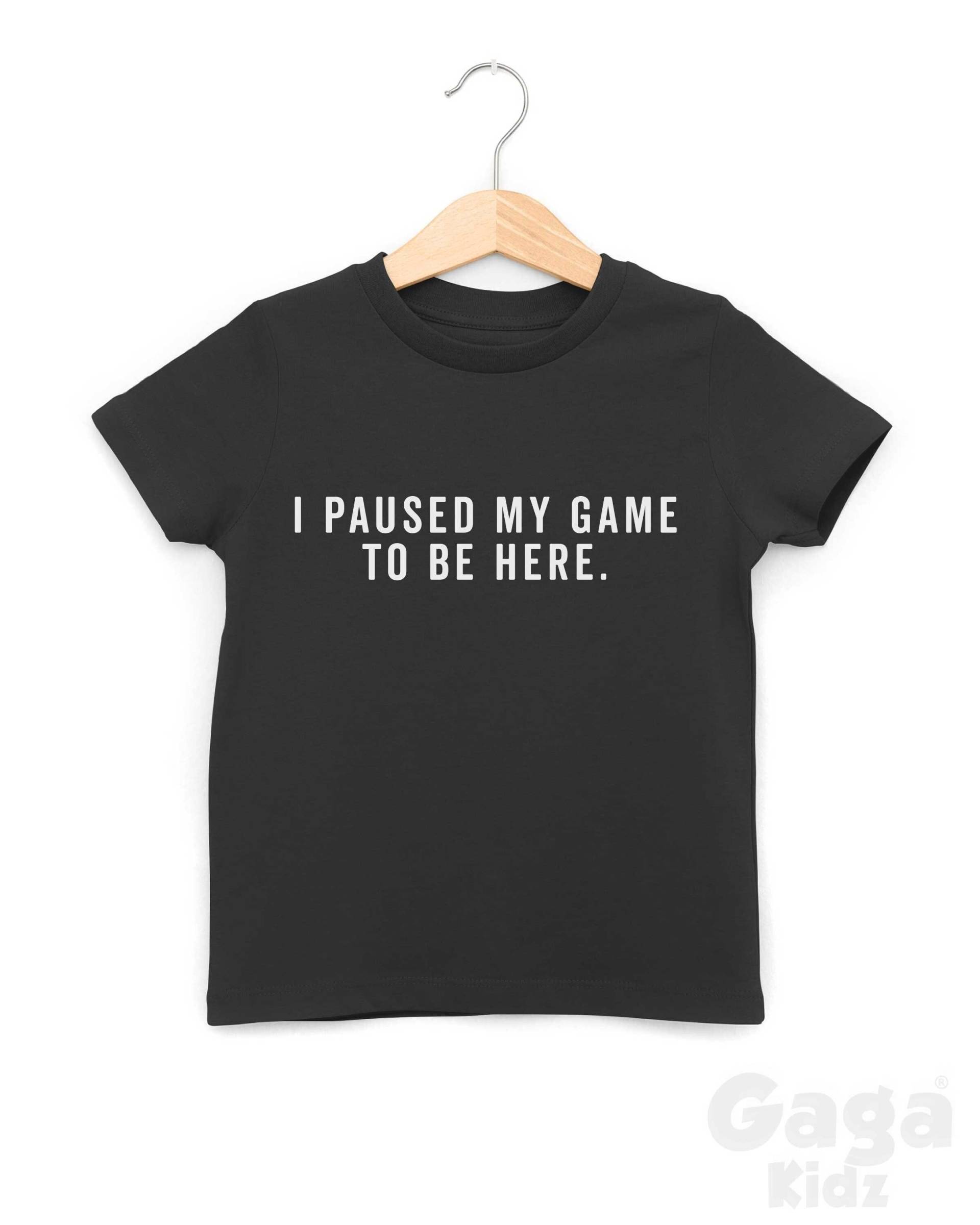 I Paused My Game To Be Here Kids T-Shirt, Lustiges Gaming Kinder T-Shirt von GagaKidz