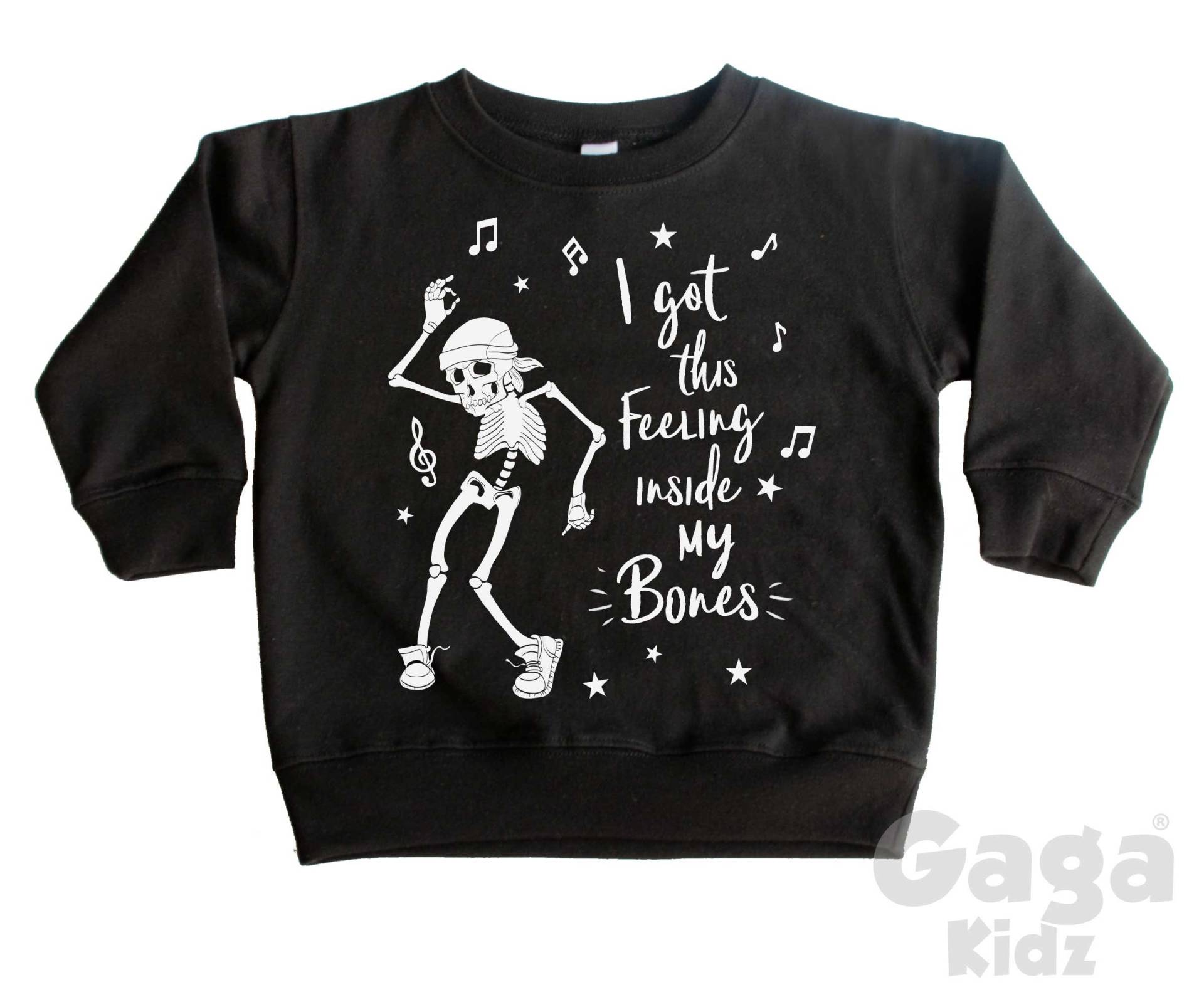 Kinder Halloween Sweatshirt, I Got This Feeling Inside My Bones, Funny Bones Dancing Skeleton von GagaKidz