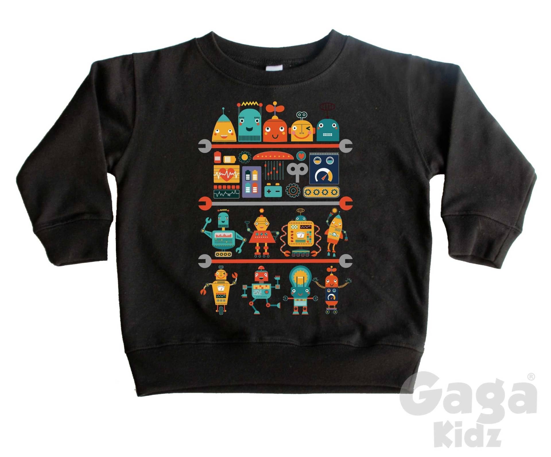 Kinder Roboter Sweatshirt, Retro Kleinkind Pullover von GagaKidz