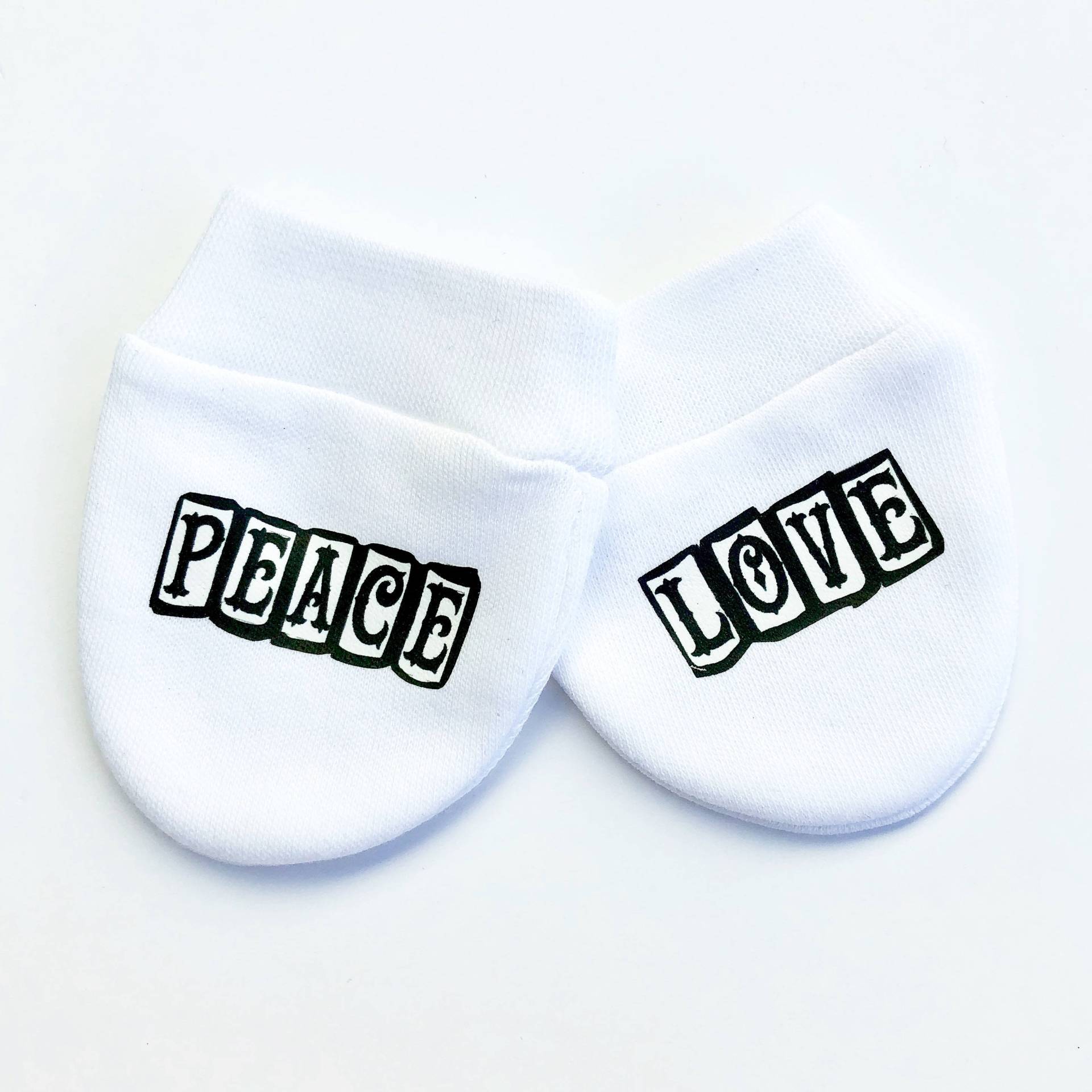 Peace & Love Baby Handschuhe Kratzhandschuhe Aus Baumwolle, Geschenk Zur Geburt Peace & Love Baby Handschuhe Kratzhandschuhe Aus Baumwolle, Geschenk Zur Geburt von GagaKidz