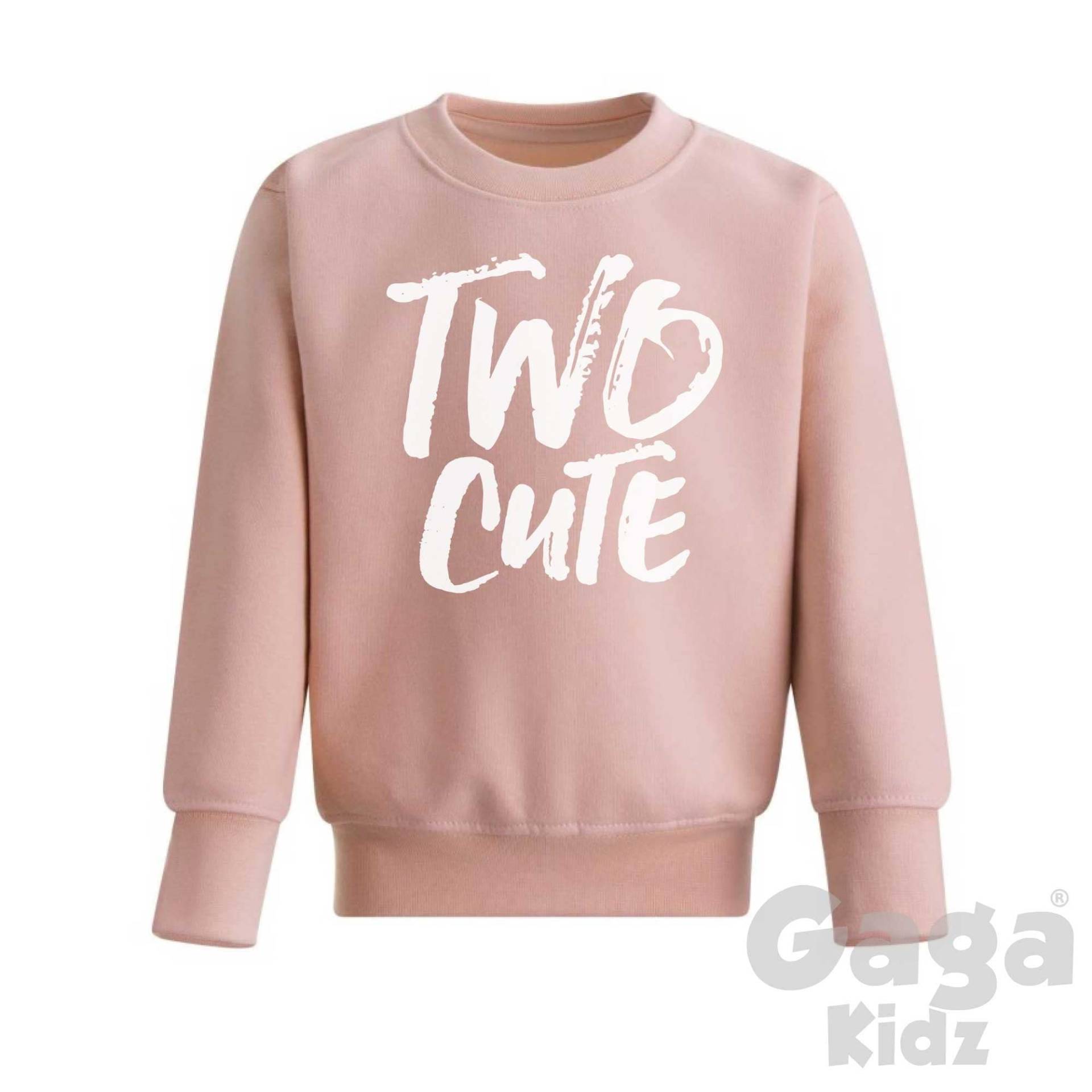 Zwei Süsse Kinder Sweatshirt in Dusty Pink Farbe, Coole 2.geburtstags-Party Outfit von GagaKidz