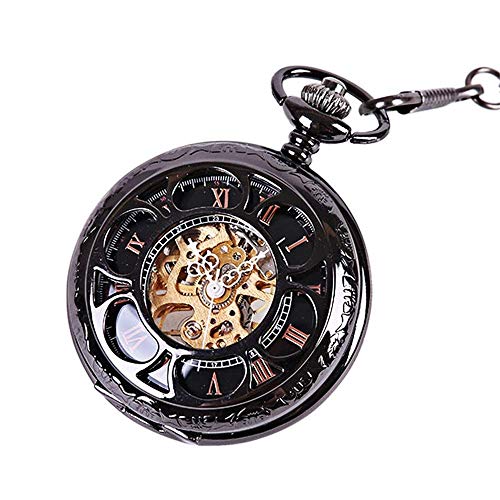 GagalU Taschenuhr, Blütenblatt-Hohl, klassisch geformte mechanische Taschenuhr mit Kette für Männer und Frauen, bietet präzise und präzise von GagalU