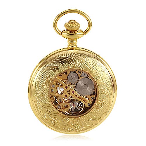 GagalU Taschenuhr, Klassische arabische Digitale mechanische Taschenuhr, kreative Hohle Retro-kreative mechanische Taschenuhr, goldene Vintage-Taschenuhr von GagalU