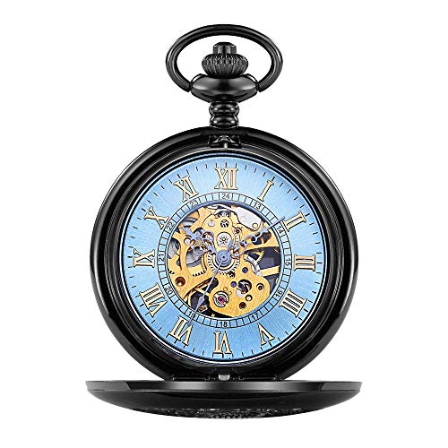 GagalU Taschenuhr, geschnitzt, hohl, Klassische mechanische Uhr, Taschenuhr, große mechanische Taschenuhr mit Muschelgehäuse, bietet Präzision von GagalU