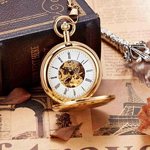 GagalU Taschenuhr Gold Mechanische Vintage Kupfer Männliche Uhr Hand Wind Quadratische Halskette Kette Für Männer Frauen Weihnachten Geburtstag Geschenk von GagalU