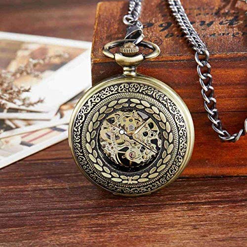 GagalU Taschenuhr Hunter Steampunk Skelett Mechanisch Herren Handaufzug Vintage Taschen- und Taschenuhr Geschenke zum Geburtstag Weihnachten von GagalU