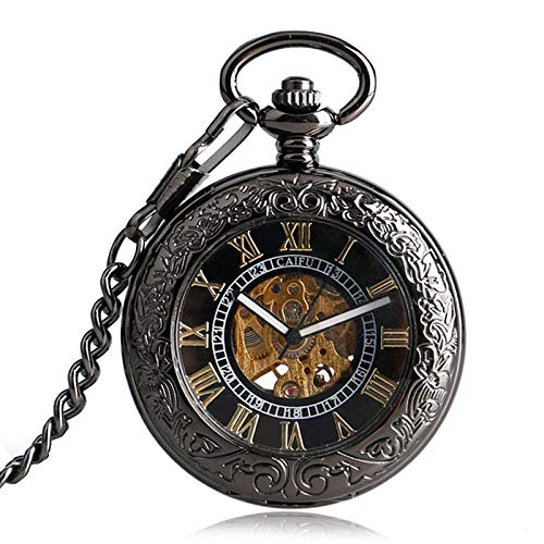 GagalU Taschenuhr Mechanische Taschenuhr Herren Schnitzerei Transparente Glasabdeckung Aufziehen Mode Automatik Steampunk Exquisite Taschenuhr Geschenk von GagalU