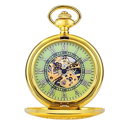 GagalU Taschenuhr sendet leuchtende Taschenuhr, Herren-Taschenuhr, Geschenk, mechanische Flip-Taschenuhr bietet Präzision von GagalU