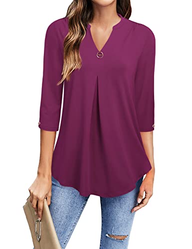 Gaharu 3/4 Arm Tshirt Damen Schönes Damenhemdblusen A-Linie Frauen Tunika Bluse Arbeit Damenoberteil Für Leggings Henley Bügelfrei Locker Herbst Basic Women Casual Wasserfall Legere Phalaenopsis, M Gaharu 3/4 Arm Tshirt Damen Schönes Damenhemdblusen A-Linie Frauen Tunika Bluse Arbeit Damenoberteil Für Leggings Henley Bügelfrei Locker Herbst Basic Women Casual Wasserfall Legere Phalaenopsis, M von Gaharu