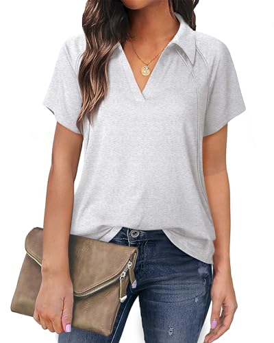 Gaharu Damenblusen Elegant Sommer Arbeits Tshirt Kurzarm Damen Bluse Weiß Elegant Blusenshirt Festlich Bluse Feierliches Oberteil Damen Kleidung Modern Sommer Outfit Frauen von Gaharu