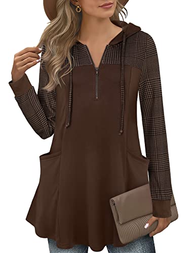 Gaharu Hoodies für Damen Mit Kapuze Sweatshirt Damen Lang Pulli Frau Herbst 2022 Elegant Damen Mode Strickhoodie für Damen Pullover V Ausschnitt Tunikashirt Damen Langarm Tunika Dunkelbraun,L Gaharu Hoodies für Damen Mit Kapuze Sweatshirt Damen Lang Pulli Frau Herbst 2022 Elegant Damen Mode Strickhoodie für Damen Pullover V Ausschnitt Tunikashirt Damen Langarm Tunika Dunkelbraun,L von Gaharu