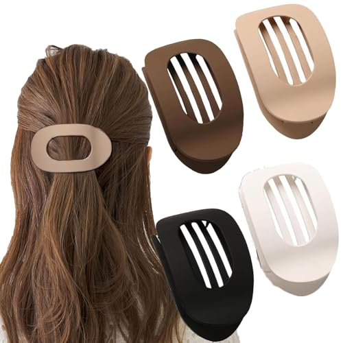 Haarklammern für Damen,New Hair Clips, Französisches Haarspangen Damen, Flach Sicherer Halt Innenzähne Haar Krallen,Starker Halt Seitliche Haarklammern (4pcs-A) von Gahwa