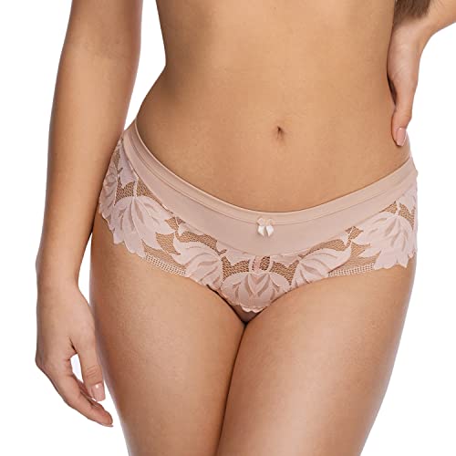 Gaia Dame Slip Spitze Geblümt Zweifarbig Elegant Klassisch Voll Unterhose 1134P Keto, Rosa,XL von Kamea