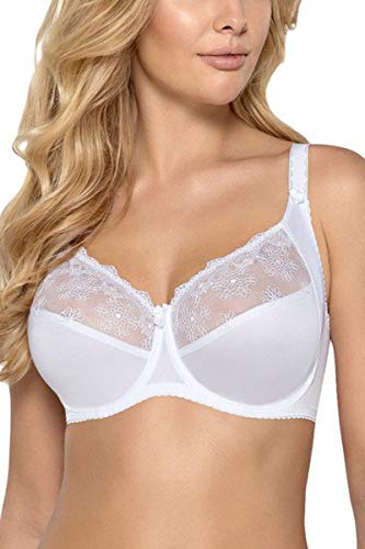 Gaia Damen Soft BH Dessous Stickerei Minimizer Große Größen 644 Nina, Weiß,70D von Kamea