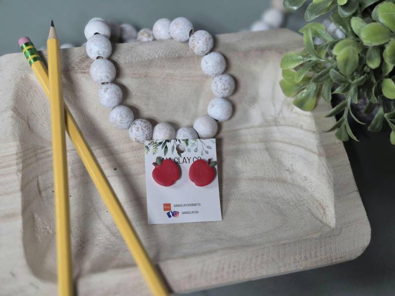 Ohrringe Aus Fimo | Lehrer Apfel Auf Bestellung von GaiaClayCoCrafts