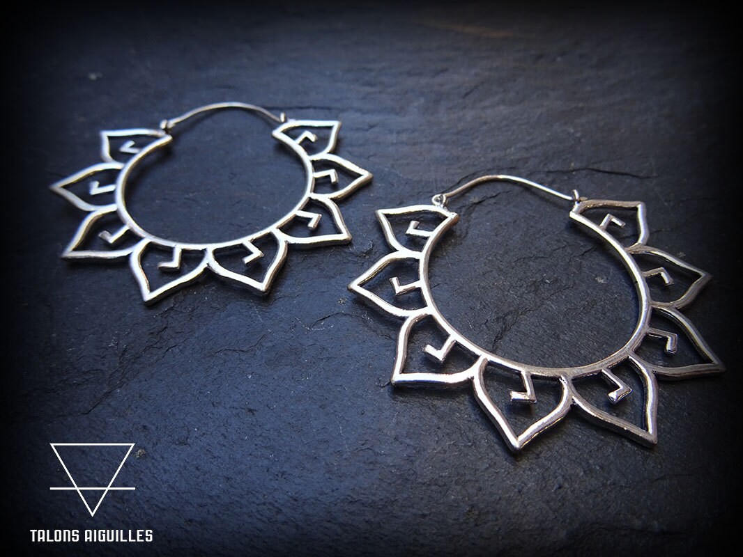 Boho Silberne Creolen - Schicker Statement Schmuck von GaiaExperience