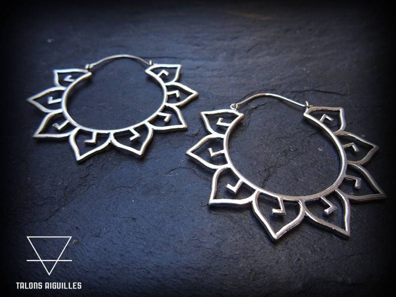 Boho Silberne Creolen - Schicker Statement Schmuck von GaiaExperience