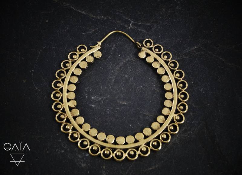 Große Messing Creolen Im Boho Ethno Stil von GaiaExperience