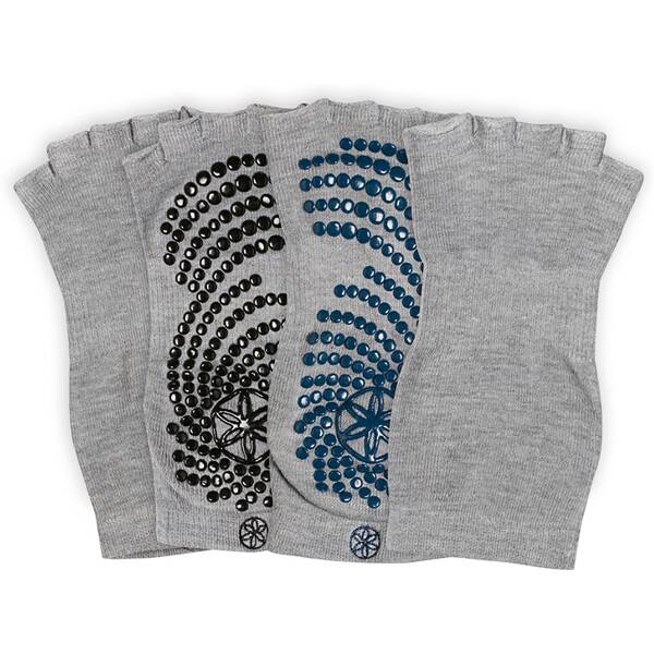 GAIAM YOGA SOCKEN TOELESS GRIPPY SOCKS INDIGO/BLACK 2PK von Gaiam