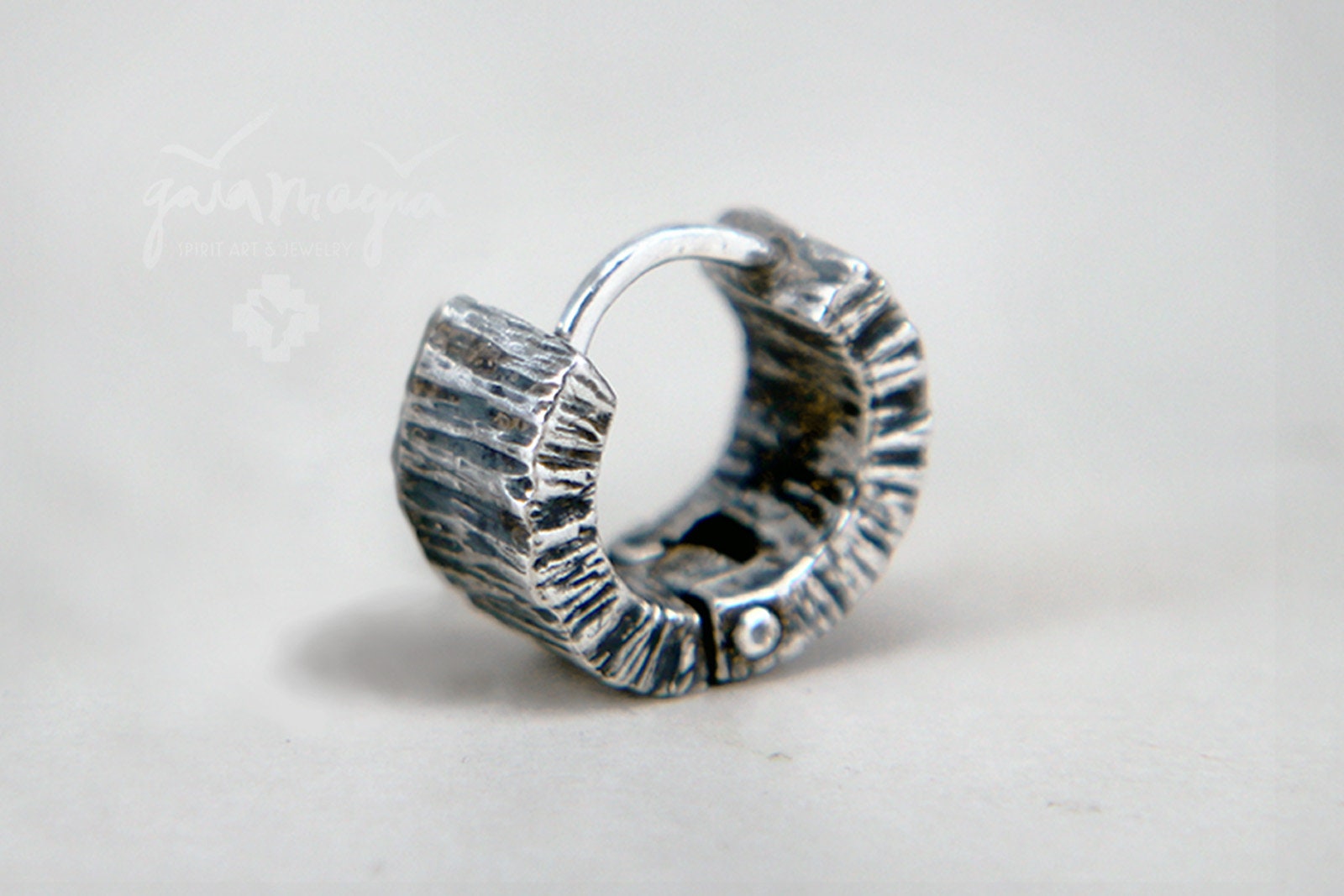 Creole Mann Struktur Herren Klapp Silber Massive Mit Struktur Oberfläche Einzel Männer Baumrinde von GaiamagiaSpiritArt