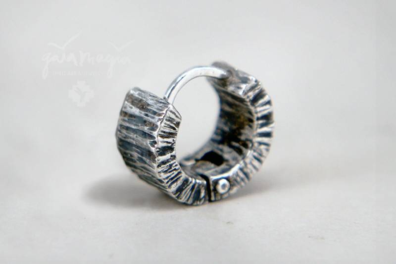 Creole Mann Struktur Herren Klapp Silber Massive Mit Struktur Oberfläche Einzel Männer Baumrinde von GaiamagiaSpiritArt