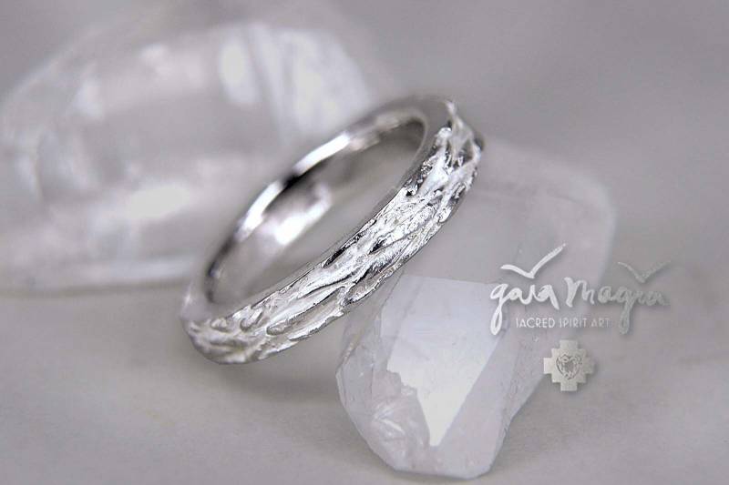 Verlobungsring Sequoia in Silber, Mammutbaum Freundschaftsring, Trauringe, Baum Ring, Zweig Natur Schmuck, Ring Der Kraft von GaiamagiaSpiritArt