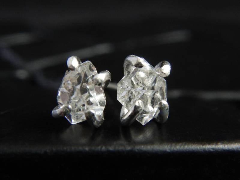 Herkimer Diamant Kristall Ohrstecker - April Birthstone Muttertagsgeschenk Rohkristall Ohrringe Brautschmuck Geschenk Für Braut von GaiasCandy