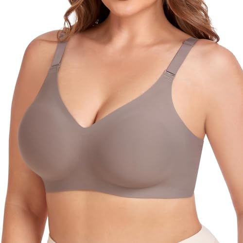 Gailife Atmungsaktiver BH Damen Ohne Bügel Bequem und weich Bustier Damen Unsichtbarer Schlaf BH mit zusätzlicher BH-Verlängerung Grau M von Gailife