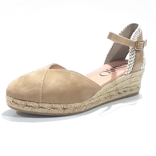 Gaimo Casual Espadrilles aus Wildleder mit Keilabsatz aus Jute - COPITA8313 für Damen, Wildleder, Kamel, 38 EU von Gaimo