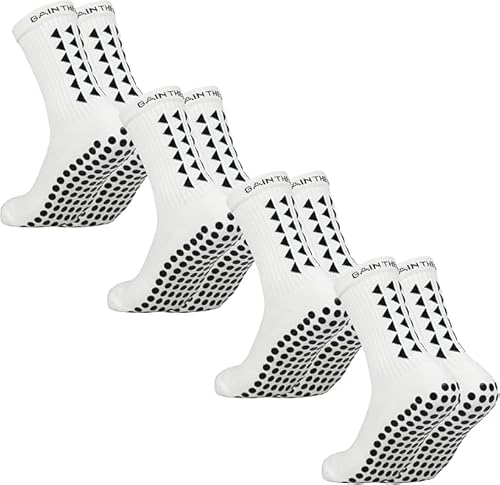 Gain The Edge Soccer Grip Socken – Set – Weiß, Weiß, 4 Stück, Medium Gain The Edge Soccer Grip Socken – Set – Weiß, Weiß, 4 Stück, Medium von Gain The Edge