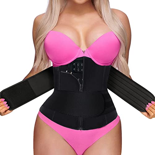 GainKee Clip und Reißverschluss Taillentrainer Korsett Damen Neopren Worked Out Sweat Vest Body Shaper, A-Taillen-Trainer, Large von GainKee