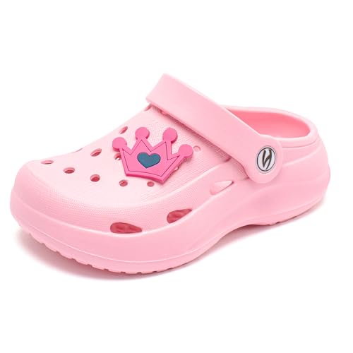 Unisex Kinder Clogs Pantoffeln, Eva Gartenclogs Gummi Badeschuhe Strand Hausschuhe für Jungen Mädchen,Pink 24 EU von Gainsera