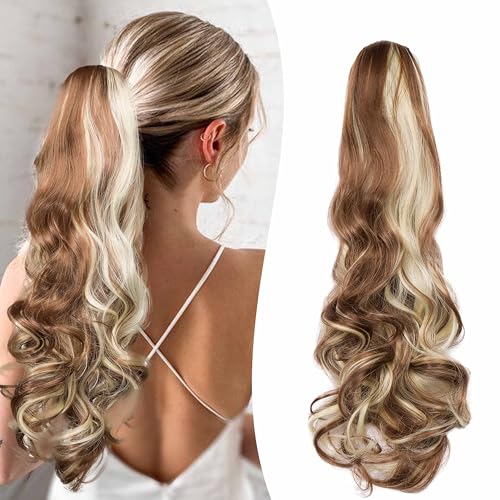 Gairyan 50cm Pferdeschwanz Haarteil Zopf Extensions Lang Lockige Claw Clip in Ponytail Extensions Synthetik Haare Extensions Gewellt Haarteil Haarverlängerung für Frauen (Goldbraun&Gebleichtes Blond) Gairyan 50cm Pferdeschwanz Haarteil Zopf Extensions Lang Lockige Claw Clip in Ponytail Extensions Synthetik Haare Extensions Gewellt Haarteil Haarverlängerung für Frauen (Goldbraun&Gebleichtes Blond) von Gairyan