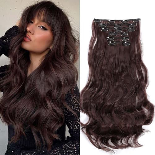 Gairyan 52cm Clip in Extensions Gewellte 6PCS Haarverlängerungen mit Clips Synthetik Haar Extensions Clip in Haarteil Haarextension Wellige Lang Lockige für Frauen, Dunkelbraun mix Dunkels Auburn Gairyan 52cm Clip in Extensions Gewellte 6PCS Haarverlängerungen mit Clips Synthetik Haar Extensions Clip in Haarteil Haarextension Wellige Lang Lockige für Frauen, Dunkelbraun mix Dunkels Auburn von Gairyan