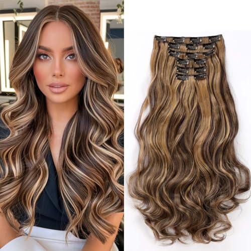 Gairyan 52cm Clip in Extensions Gewellte 6PCS Haarverlängerungen mit Clips Synthetik Haar Extensions Clip in Haarteil Haarextension Wellige Lang Lockige für Frauen, Mittel braun & Dunkelblond Gairyan 52cm Clip in Extensions Gewellte 6PCS Haarverlängerungen mit Clips Synthetik Haar Extensions Clip in Haarteil Haarextension Wellige Lang Lockige für Frauen, Mittel braun & Dunkelblond von Gairyan