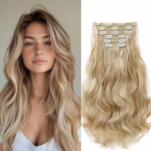 Gairyan 52cm Clip in Extensions Gewellte 6PCS Haarverlängerungen mit Clips Synthetik Haar Extensions Clip in Haarteil Haarextension Wellige Lang Lockige für Frauen, Naturblond & Bleichblond Gairyan 52cm Clip in Extensions Gewellte 6PCS Haarverlängerungen mit Clips Synthetik Haar Extensions Clip in Haarteil Haarextension Wellige Lang Lockige für Frauen, Naturblond & Bleichblond von Gairyan