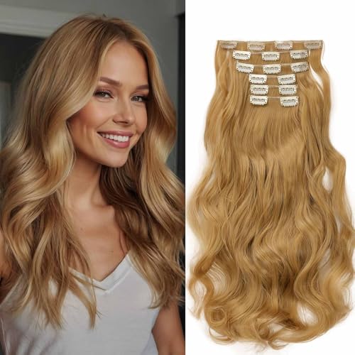 Gairyan 52cm Clip in Extensions Gewellte Dunkelblond 6PCS Haarverlängerungen mit Clips Synthetik Haar Extensions Clip in Haarteil Haarextension Wellige Lang Lockige für Frauen Gairyan 52cm Clip in Extensions Gewellte Dunkelblond 6PCS Haarverlängerungen mit Clips Synthetik Haar Extensions Clip in Haarteil Haarextension Wellige Lang Lockige für Frauen von Gairyan