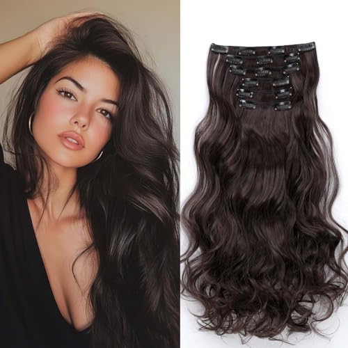 Gairyan 52cm Clip in Extensions Gewellte Dunkelbraun 6PCS Haarverlängerungen mit Clips Synthetik Haar Extensions Clip in Haarteil Haarextension Wellige Lang Lockige für Frauen Gairyan 52cm Clip in Extensions Gewellte Dunkelbraun 6PCS Haarverlängerungen mit Clips Synthetik Haar Extensions Clip in Haarteil Haarextension Wellige Lang Lockige für Frauen von Gairyan