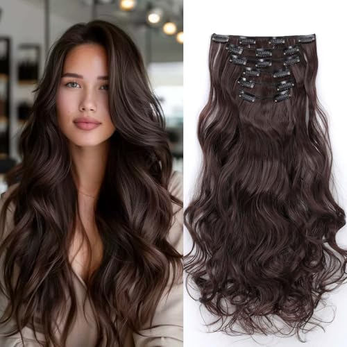 Gairyan 52cm Clip in Extensions Gewellte Mittel braun 6PCS Haarverlängerungen mit Clips Synthetik Haar Extensions Clip in Haarteil Haarextension Wellige Lang Lockige für Frauen Gairyan 52cm Clip in Extensions Gewellte Mittel braun 6PCS Haarverlängerungen mit Clips Synthetik Haar Extensions Clip in Haarteil Haarextension Wellige Lang Lockige für Frauen von Gairyan
