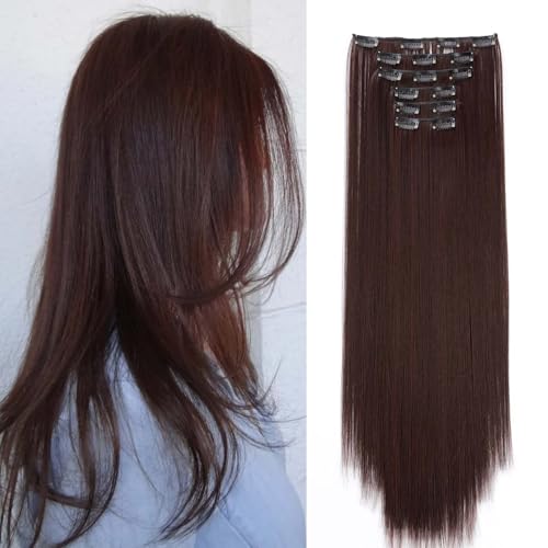 Gairyan 58cm Clip in Extensions Glatt Lang 6PCS Haarverlängerungen mit Clips Synthetik Haar Extensions Clip in Haarteil Haarextension Gerade für Frauen, Dunkelbraun mix Dunkels Auburn Gairyan 58cm Clip in Extensions Glatt Lang 6PCS Haarverlängerungen mit Clips Synthetik Haar Extensions Clip in Haarteil Haarextension Gerade für Frauen, Dunkelbraun mix Dunkels Auburn von Gairyan