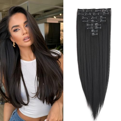 Gairyan 60cm Clip in Extensions Haarverlängerung Haarteil Dunkel Braun Glatt Lang 8 Teile Set Synthetik Haar Clip in Haarextension Günstig Haarverdichtung für Frauen Gairyan 60cm Clip in Extensions Haarverlängerung Haarteil Dunkel Braun Glatt Lang 8 Teile Set Synthetik Haar Clip in Haarextension Günstig Haarverdichtung für Frauen von Gairyan