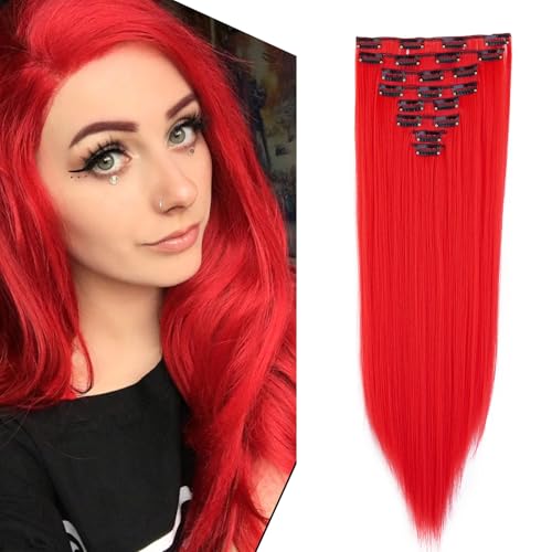 Gairyan 60cm Clip in Extensions Haarverlängerung Haarteil Rot Glatt Lang 8 Teile Set Synthetik Haar Clip in Haarextension Günstig Haarverdichtung für Frauen, Red Gairyan 60cm Clip in Extensions Haarverlängerung Haarteil Rot Glatt Lang 8 Teile Set Synthetik Haar Clip in Haarextension Günstig Haarverdichtung für Frauen, Red von Gairyan