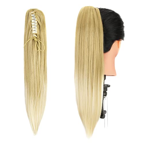 Gairyan Ponytail Extensions 54cm Claw on Pferdeschwanz Haarteil Klammer Clip in Extensions Zopf Gerade Glatt Lang Haarteil Zopf Synthetik Haar Haarverlängerung für Frauen (Dunkelblond T Bleichblond) Gairyan Ponytail Extensions 54cm Claw on Pferdeschwanz Haarteil Klammer Clip in Extensions Zopf Gerade Glatt Lang Haarteil Zopf Synthetik Haar Haarverlängerung für Frauen (Dunkelblond T Bleichblond) von Gairyan