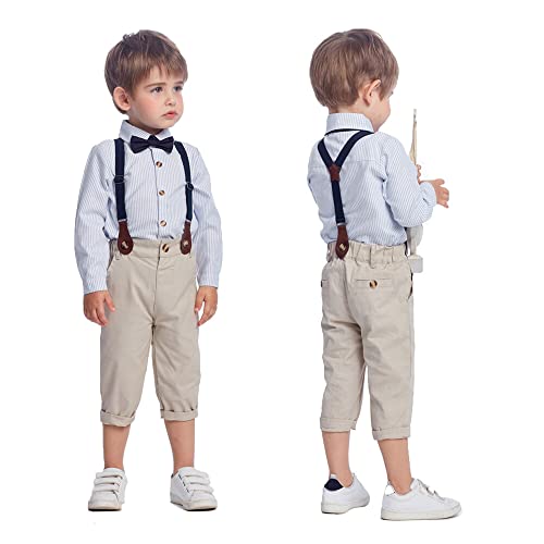 Gajaous Baby Jungen Taufanzug Gentleman Bekleidungssets Kleinkind Jungen Langarm Krawatte Hochzeit Anzug für Frühling Herbst von Gajaous