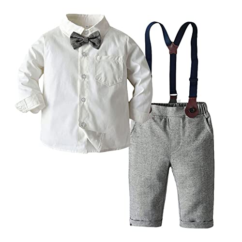 Gajaous Baby Jungen Taufanzug Gentleman Bekleidungssets Kleinkind Jungen Langarm Krawatte Hochzeit Anzug für Frühling Herbst von Gajaous