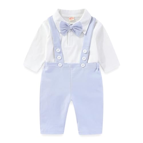 Gajaous Baby Jungen Taufanzug Gentleman Bekleidungssets Kleinkind Jungen Langarm Krawatte Hochzeit Anzug für Frühling Herbst von Gajaous