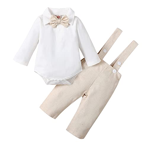 Gajaous Baby Jungen Taufanzug Gentleman Bekleidungssets Kleinkind Jungen Langarm Krawatte Hochzeit Anzug für Frühling Herbst von Gajaous