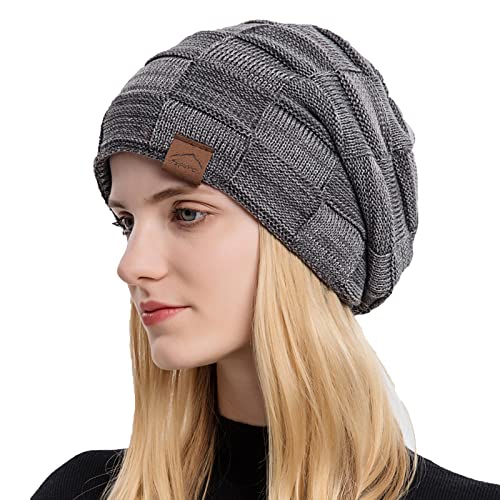 Gajaous Damen Beanie Mütze Warme gefütterte Feinstrick Herren Mütze Fleece Innenfutter Unisex Wintermütze von Gajaous